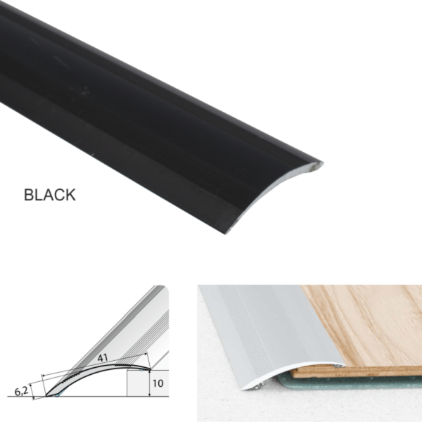 Self Adhesive 41mm Aluminium Door Thresholds For Wooden, Laminate, & Carpet Vinyl Flooring