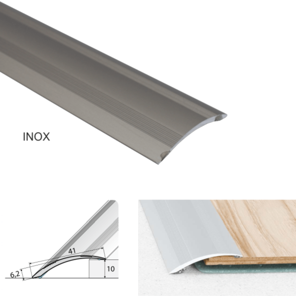Self Adhesive 41mm Aluminium Door Thresholds For Wooden, Laminate, & Carpet Vinyl Flooring