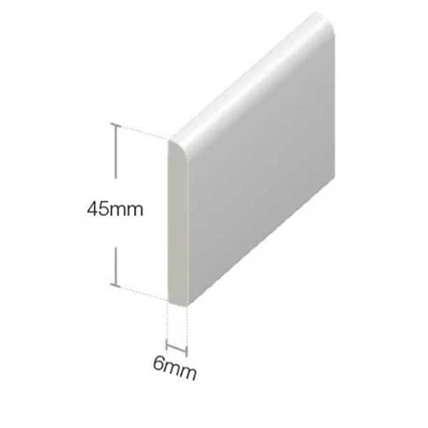 45mm UPVC Skirting Board Architrave Trim Flat Design