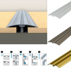 47mm Aluminium Threshold Strip for Door Bars with Self-Adhesive Transition