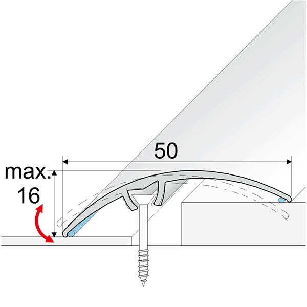 50mm Aluminium Door Threshold Trim for Carpet Flooring