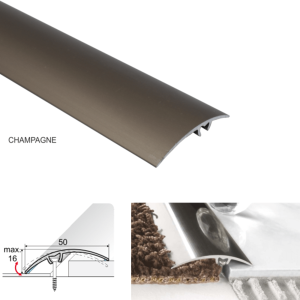 50mm Aluminium Door Threshold Trim for Carpet Flooring