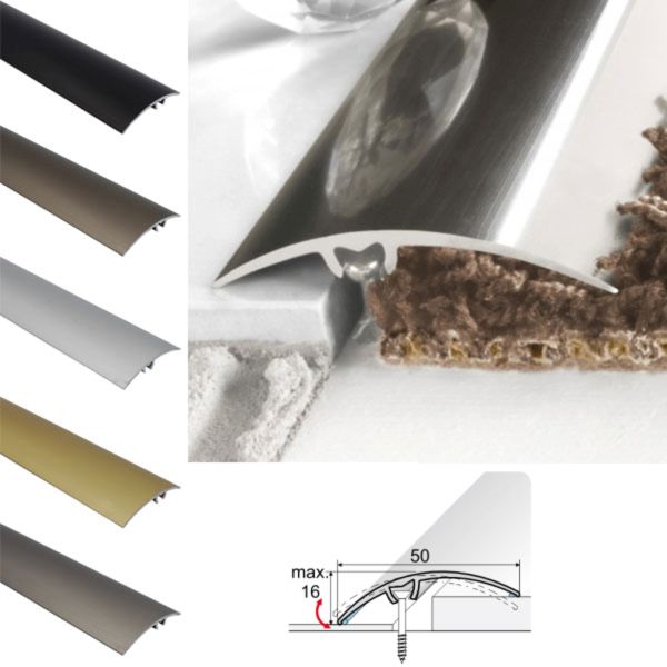50mm Aluminium Door Threshold Trim for Carpet Flooring
