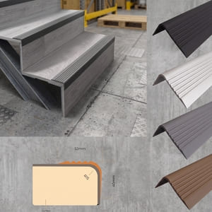 52mm x 40mm Bullnose Stair Nosing PVC Rubber Angle Step Edge