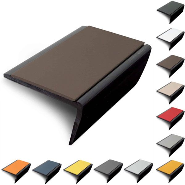  Rakeback Slimline 56mm x 32.5mm Hard Nose PVC Stair Nosing With PVC Insert