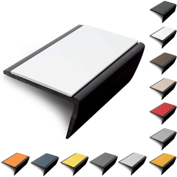  Rakeback Slimline 56mm x 32.5mm Hard Nose PVC Stair Nosing With PVC Insert