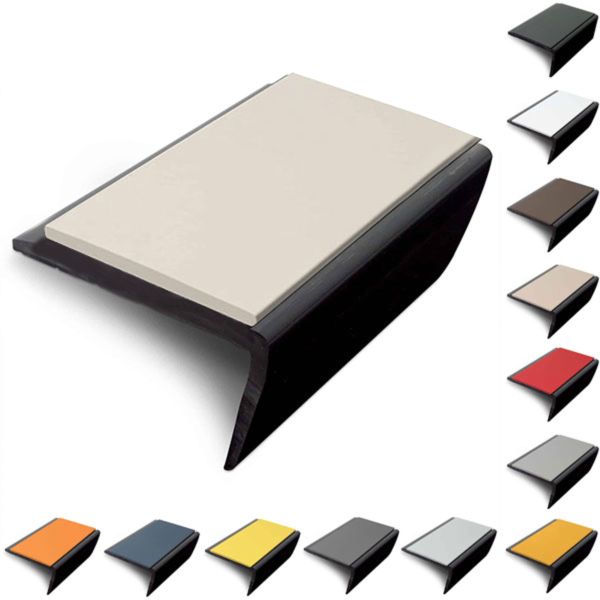  Rakeback Slimline 56mm x 32.5mm Hard Nose PVC Stair Nosing With PVC Insert