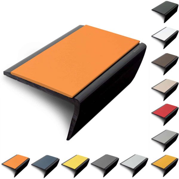 Rakeback Slimline 56mm x 32.5mm Hard Nose PVC Stair Nosing With PVC Insert