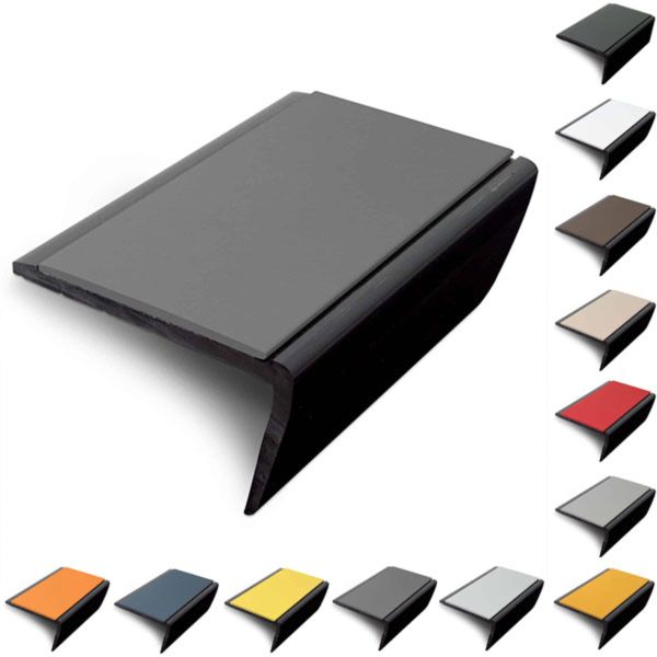 Rakeback Slimline 56mm x 32.5mm Hard Nose PVC Stair Nosing With PVC Insert