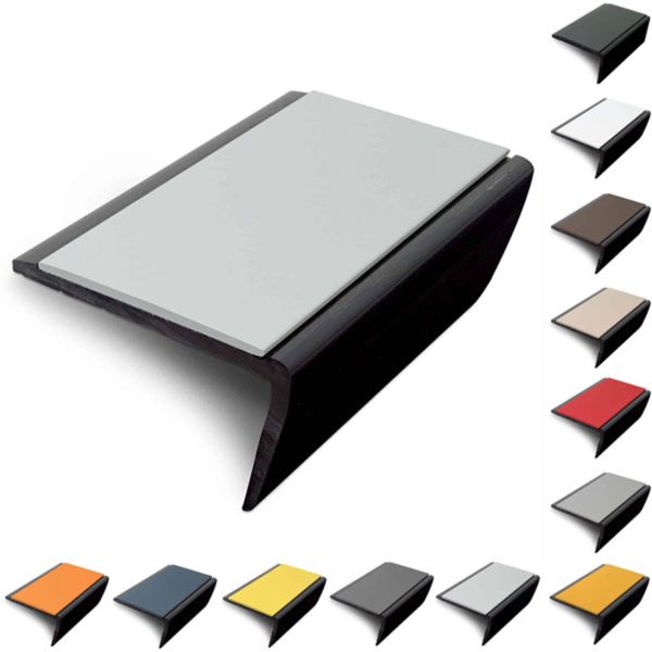  Rakeback Slimline 56mm x 32.5mm Hard Nose PVC Stair Nosing With PVC Insert