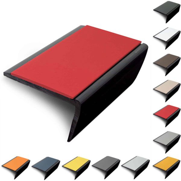  Rakeback Slimline 56mm x 32.5mm Hard Nose PVC Stair Nosing With PVC Insert