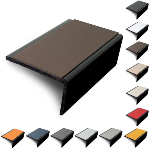  PVC Hard Nose Slimline 56mm x 32.5mm Stair Nosing with PVC Insert
