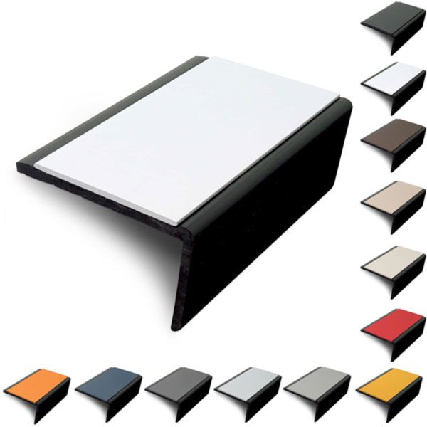  PVC Hard Nose Slimline 56mm x 32.5mm Stair Nosing with PVC Insert