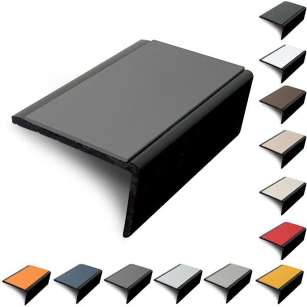  PVC Hard Nose Slimline 56mm x 32.5mm Stair Nosing with PVC Insert