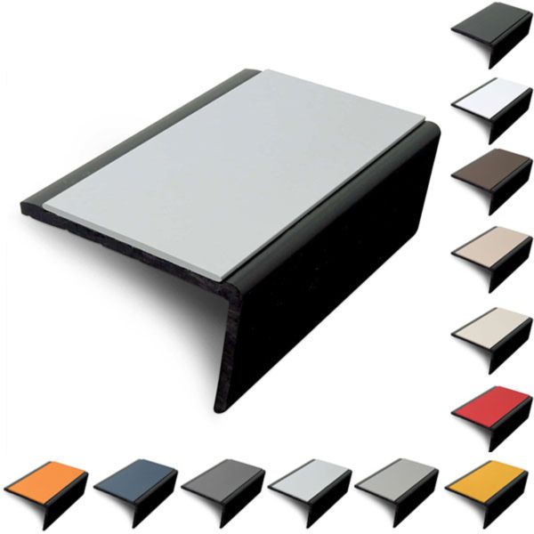  PVC Hard Nose Slimline 56mm x 32.5mm Stair Nosing with PVC Insert