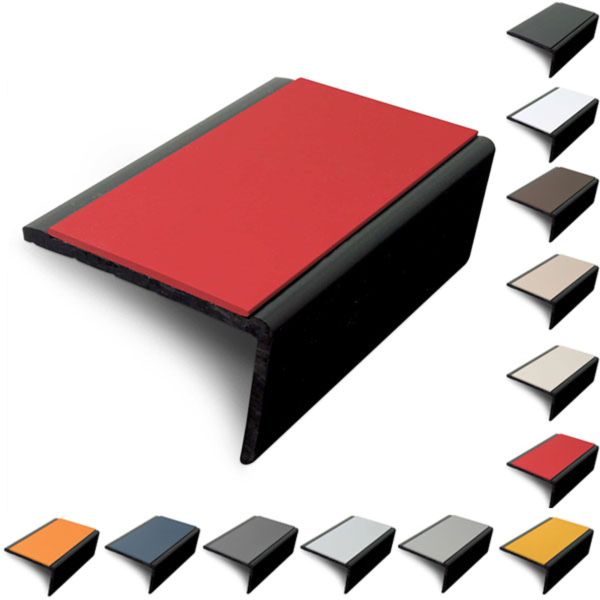  PVC Hard Nose Slimline 56mm x 32.5mm Stair Nosing with PVC Insert