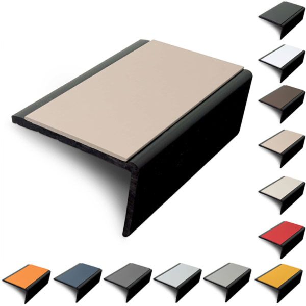  PVC Hard Nose Slimline 56mm x 32.5mm Stair Nosing with PVC Insert