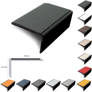  PVC Hard Nose Slimline 56mm x 32.5mm Stair Nosing with PVC Insert