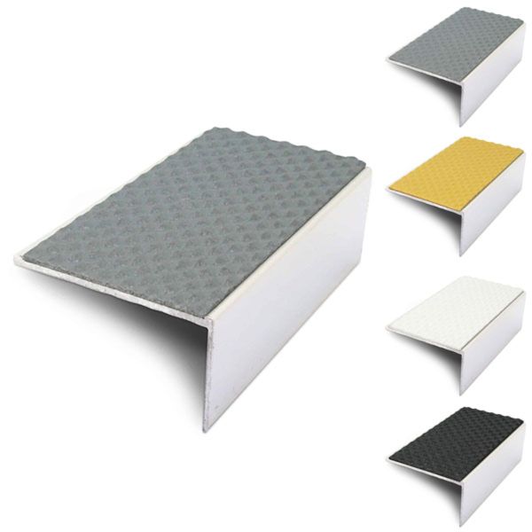 56mm x 32mm Tredsafe External Stair Nosing Edge Trim with PVC Insert