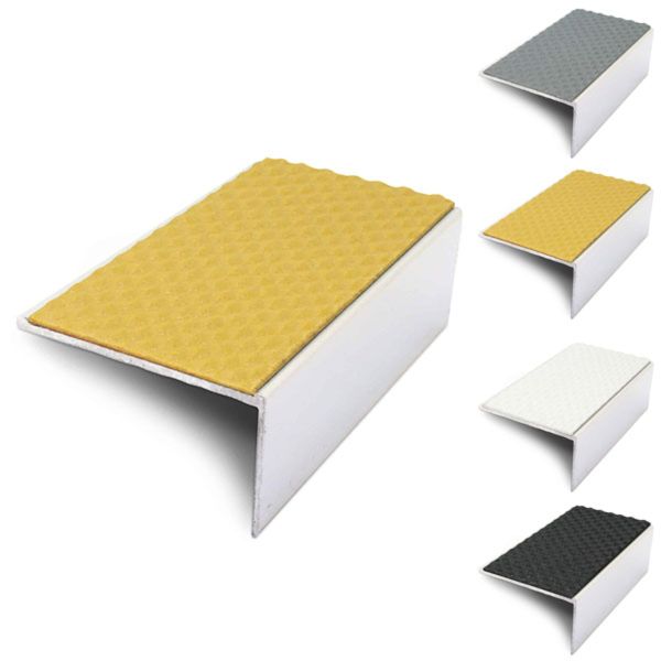 56mm x 32mm Tredsafe External Stair Nosing Edge Trim with PVC Insert