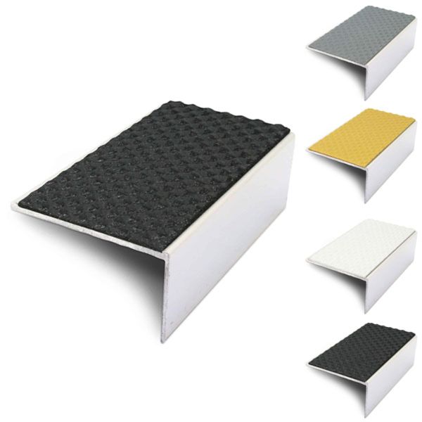56mm x 32mm Tredsafe External Stair Nosing Edge Trim with PVC Insert
