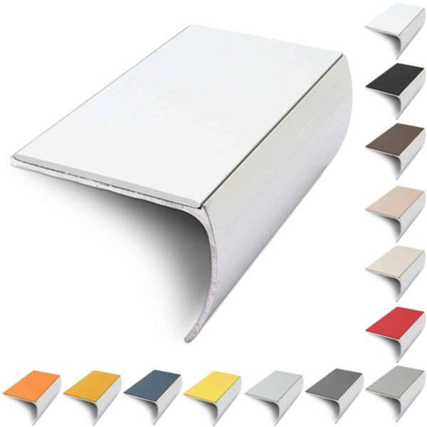 Bullnose Aluminium 57mm x 40mm Stair Nosing Edge Trim With PVC Insert