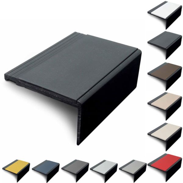 Anti Slip 60.4mm x 32mm Hard PVC Stair Nosing PVC Insert