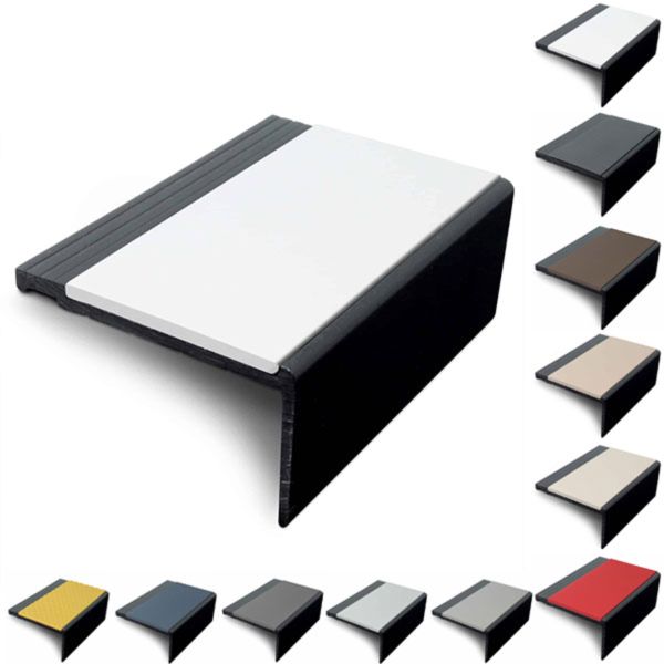 Anti Slip 60.4mm x 32mm Hard PVC Stair Nosing PVC Insert