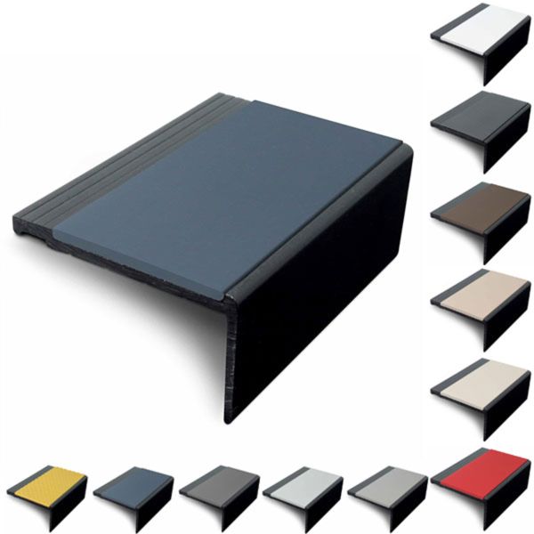 Anti Slip 60.4mm x 32mm Hard PVC Stair Nosing PVC Insert
