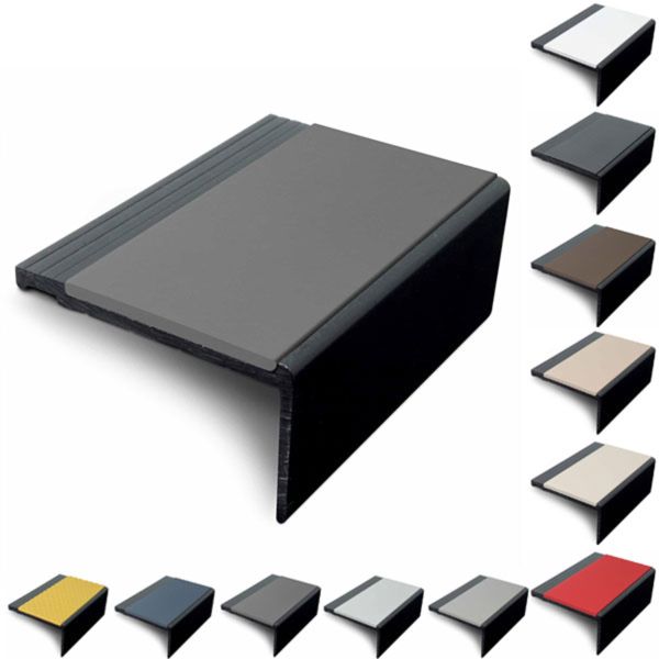 Anti Slip 60.4mm x 32mm Hard PVC Stair Nosing PVC Insert