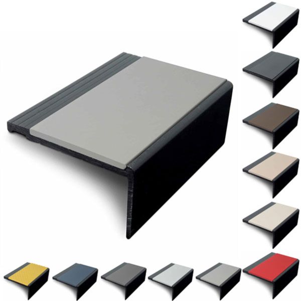 Anti Slip 60.4mm x 32mm Hard PVC Stair Nosing PVC Insert
