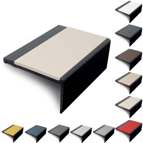 Anti Slip 60.4mm x 32mm Hard PVC Stair Nosing PVC Insert