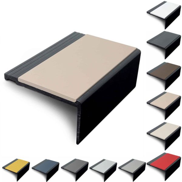 Anti Slip 60.4mm x 32mm Hard PVC Stair Nosing PVC Insert