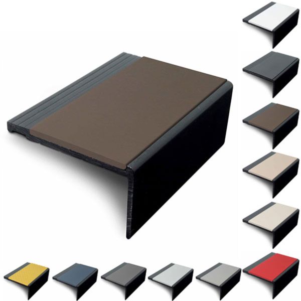 Anti Slip 60.4mm x 32mm Hard PVC Stair Nosing PVC Insert