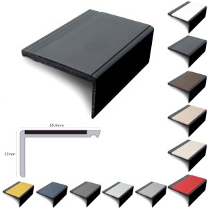 Anti Slip 60.4mm x 32mm Hard PVC Stair Nosing PVC Insert