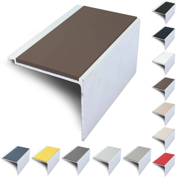 60mm x 55mm Commercial Non Slip Stair Nosing With PVC Insert for Edge Protection