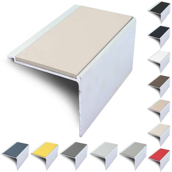 60mm x 55mm Commercial Non Slip Stair Nosing With PVC Insert for Edge Protection