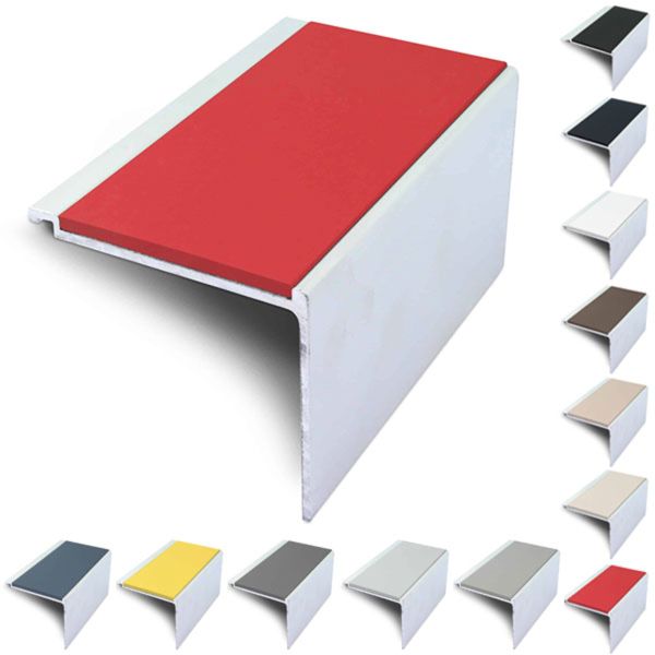 60mm x 55mm Commercial Non Slip Stair Nosing With PVC Insert for Edge Protection