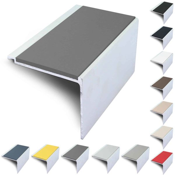 60mm x 55mm Commercial Non Slip Stair Nosing With PVC Insert for Edge Protection