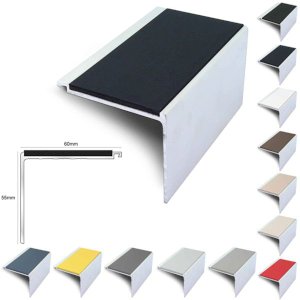 60mm x 55mm Commercial Non Slip Stair Nosing With PVC Insert for Edge Protection