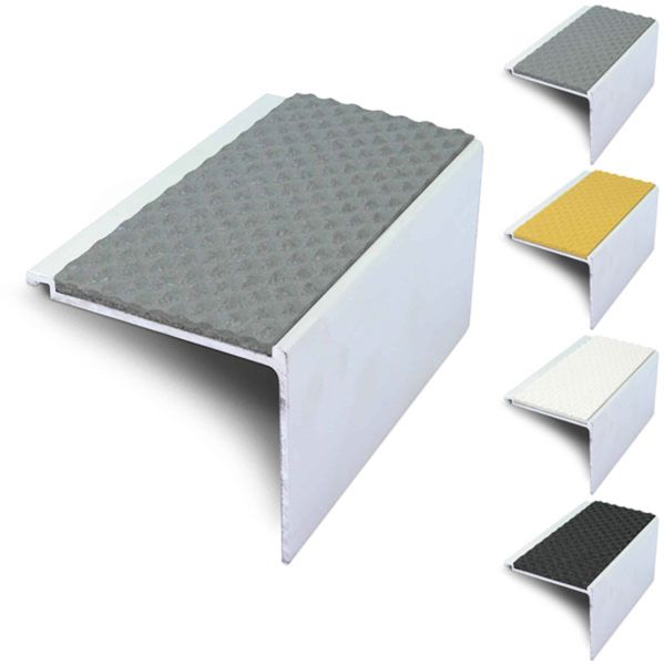 60mm x 55mm Tredsafe External Stair Nosing with PVC Insert