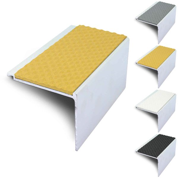 60mm x 55mm Tredsafe External Stair Nosing with PVC Insert