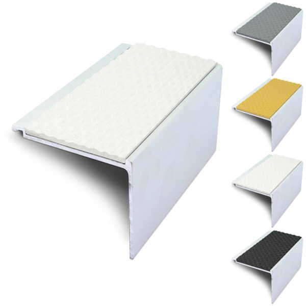 60mm x 55mm Tredsafe External Stair Nosing with PVC Insert