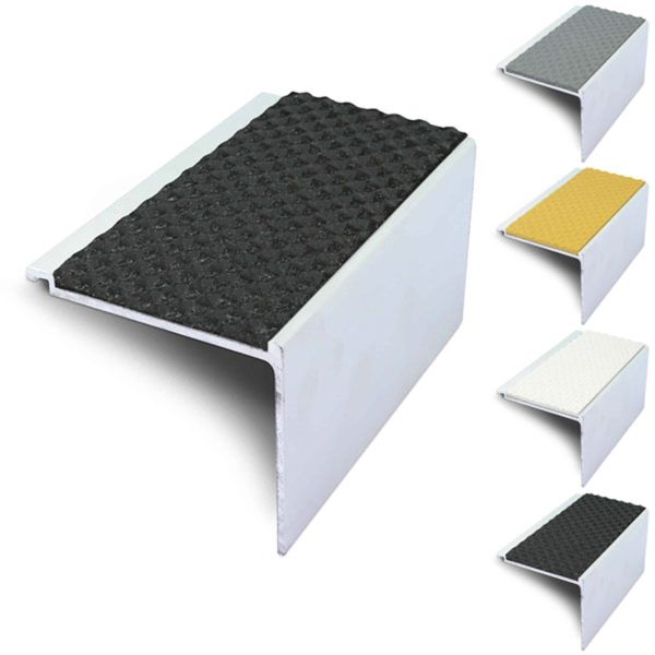 60mm x 55mm Tredsafe External Stair Nosing with PVC Insert