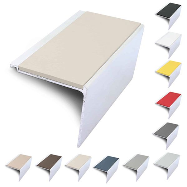 Rakeback 60mm x 55mm Aluminium Non Slip Stair Nosing With PVC Insert