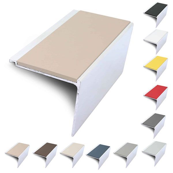 Rakeback 60mm x 55mm Aluminium Non Slip Stair Nosing With PVC Insert