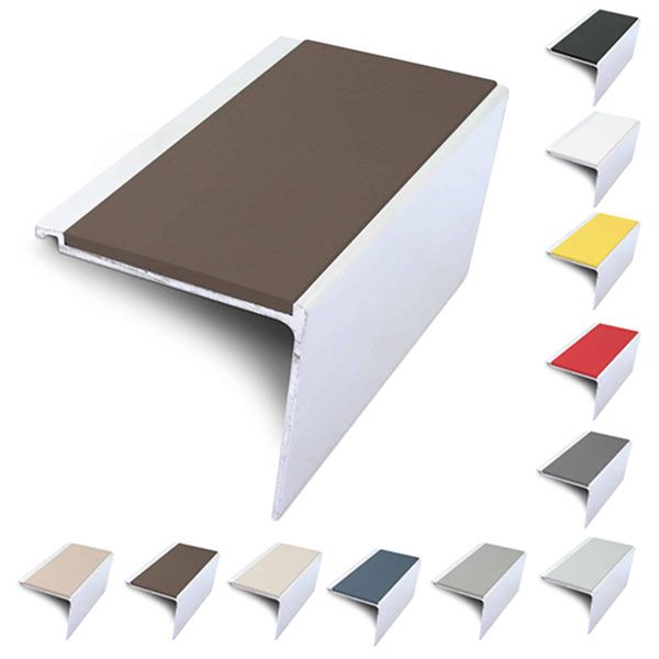 Rakeback 60mm x 55mm Aluminium Non Slip Stair Nosing With PVC Insert