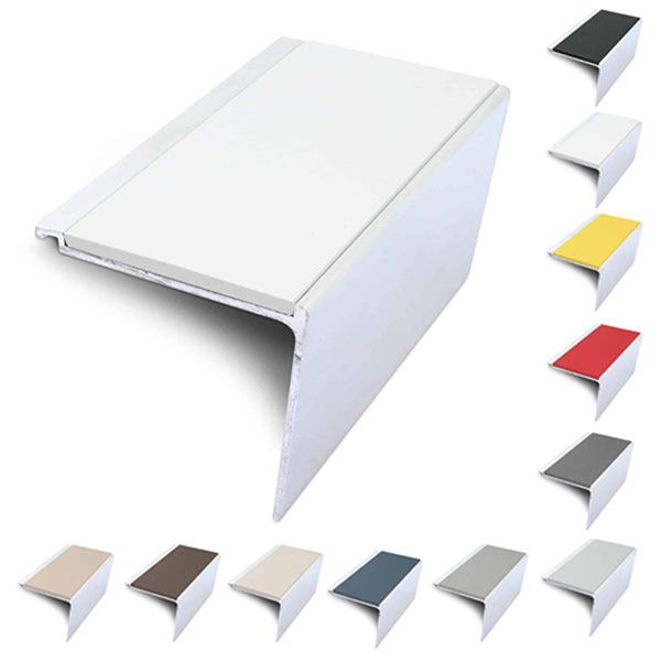 Rakeback 60mm x 55mm Aluminium Non Slip Stair Nosing With PVC Insert