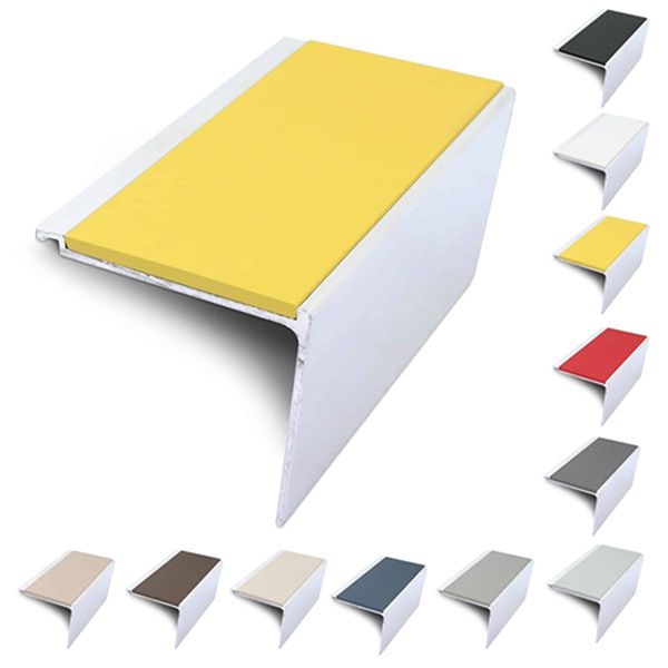Rakeback 60mm x 55mm Aluminium Non Slip Stair Nosing With PVC Insert