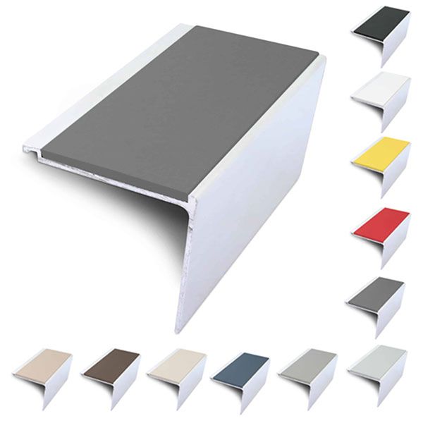 Rakeback 60mm x 55mm Aluminium Non Slip Stair Nosing With PVC Insert